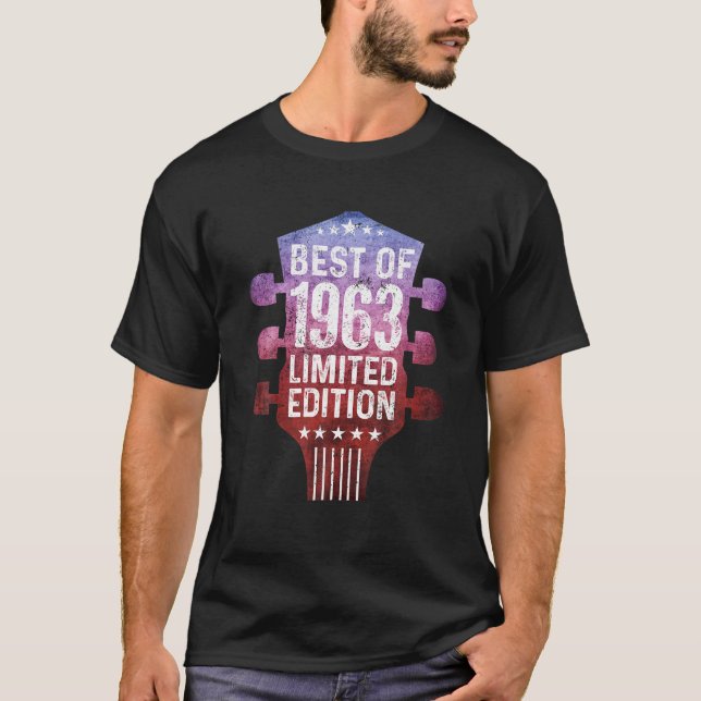 Camiseta Best Of 1963 Guitar Dad 60Th Birthday Decorations (Anverso)