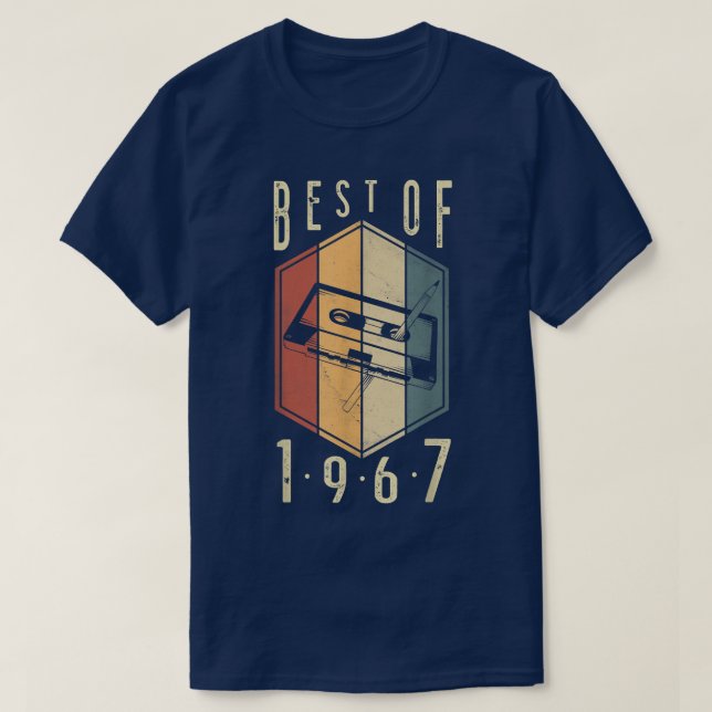 Camiseta Best Of 1967 55 Year Old Gifts Cassette Tape 55th  (Diseño del anverso)