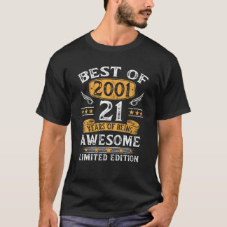 Camiseta Best Of 2001 21 Years Old Gifts 21Th Birthday Gift