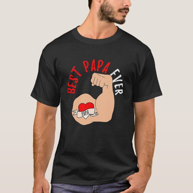 Camiseta Best Papa Ever Indonesian Dad Fathers Day (Anverso)