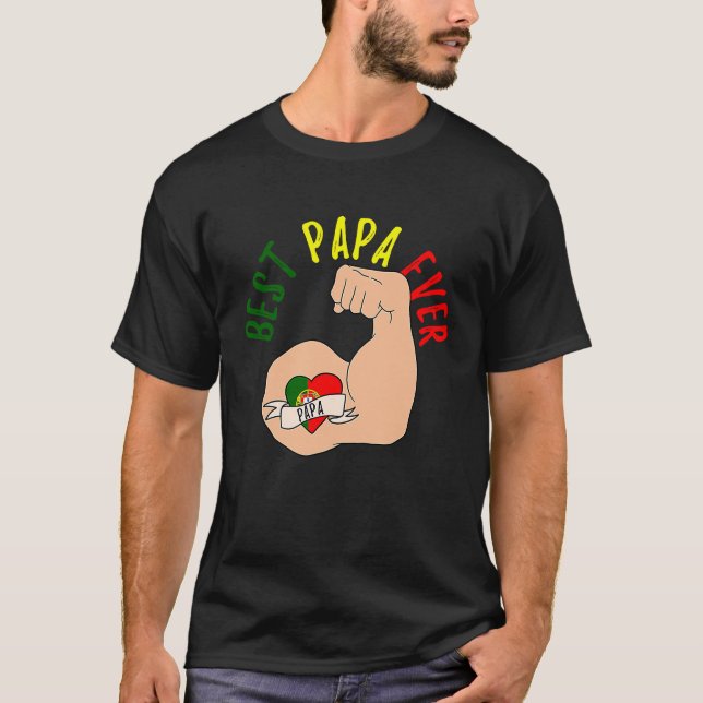Camiseta Best Papa Ever Portuguese Dad Fathers Day (Anverso)