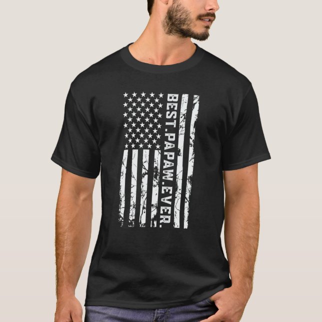 Camiseta Best Papaw Ever American Flag (Anverso)