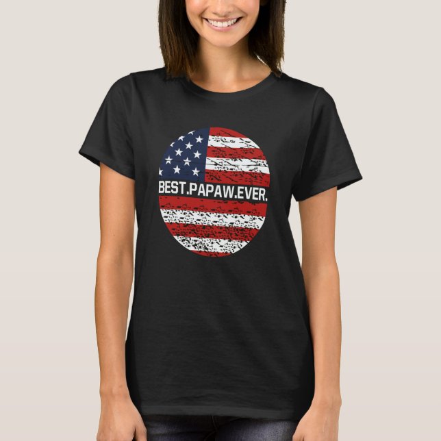 Camiseta Best Papaw Ever American Flag  1 (Anverso)