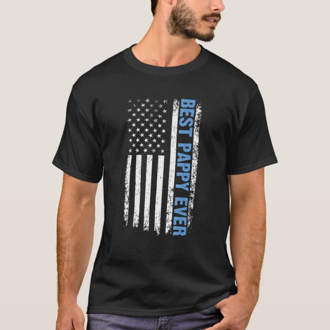 Camiseta Best Pappy Ever 4th Of July American Flag Patrioti (Anverso)