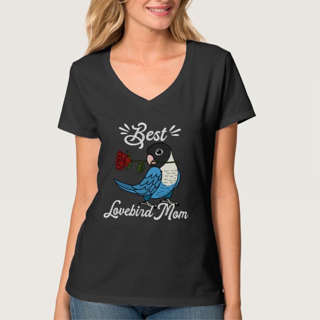 Camiseta Best Parrot Mom I Blue masked Lovebird (Anverso)
