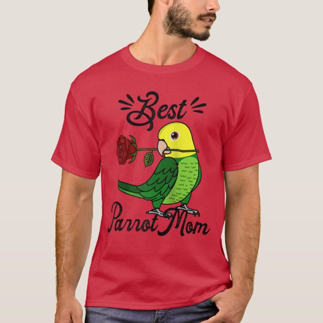 Camiseta Best Parrot Mom I Double Yellowheaded Amazon Baseb (Anverso)