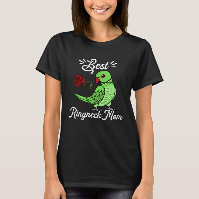 Camiseta Best Parrot Mom I Green Indian Ringneck (Anverso)