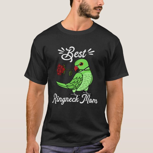 Camiseta Best Parrot Mom I Green Indian Ringneck (Anverso)