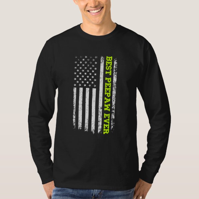 Camiseta Best PeePaw Ever 4th Of July American Flag Patriot (Anverso)