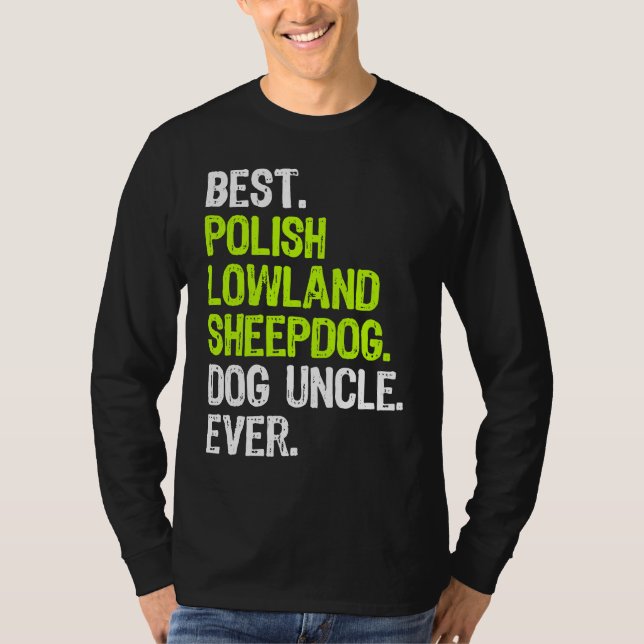 Camiseta Best Polish Lowland Sheepdog Dog Uncle Ever (Anverso)