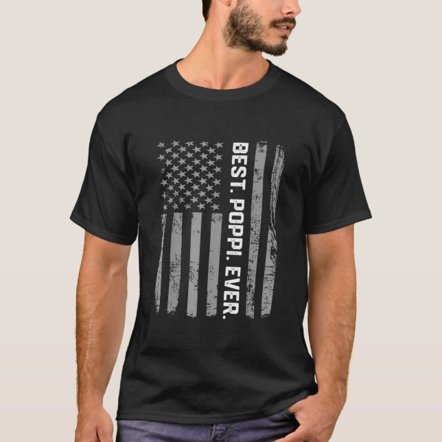 Camiseta Best Poppi Ever America Flag Gift For Men Father's (Anverso)