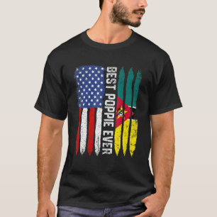 Camiseta Best Poppie Ever Us Mozambique Flag Father's Day