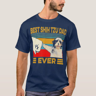 Camiseta Best Shih Tzu Dad Ever Retro Vintage 