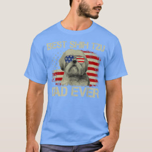 Camiseta Best Shih Tzu Dad Ever T Dog Lover American Flag G