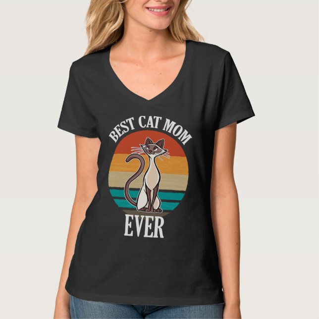 Camiseta Best Siamese Cat Mom Ever  Cat (Anverso)