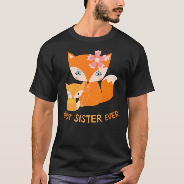 Camiseta Best Sister Ever Cute Fox (Anverso)