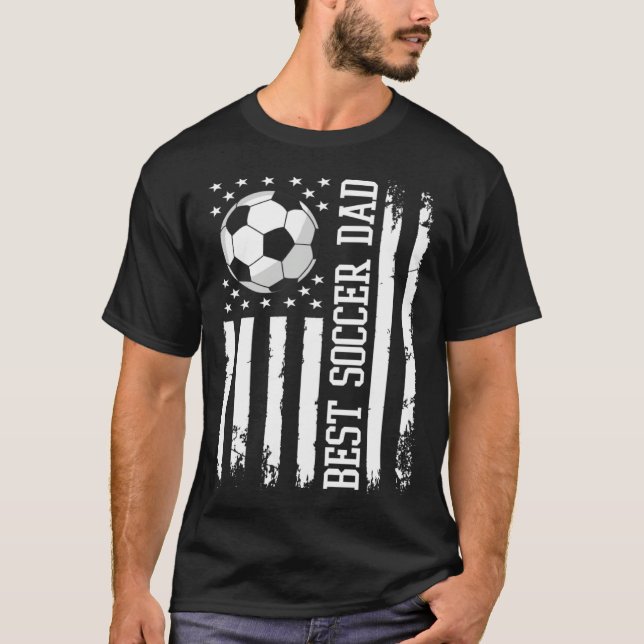 Camiseta Best Soccer Dad Soccer Daddy US Flag (Anverso)