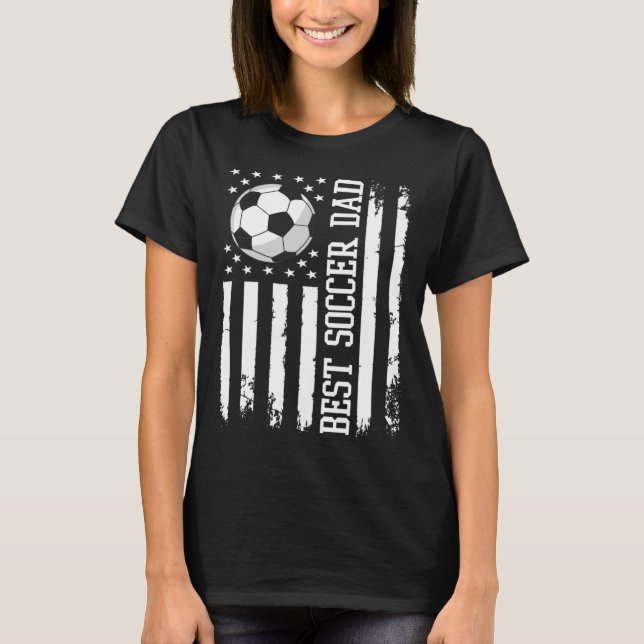 Camiseta Best Soccer Dad Soccer Daddy US Flag (Anverso)
