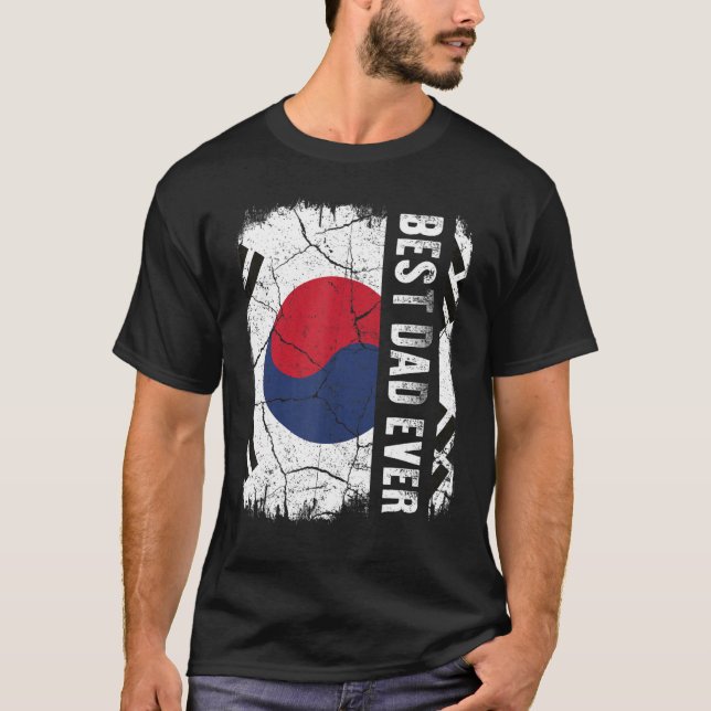 Camiseta Best South Korean Dad Ever South Korea Flag Father (Anverso)