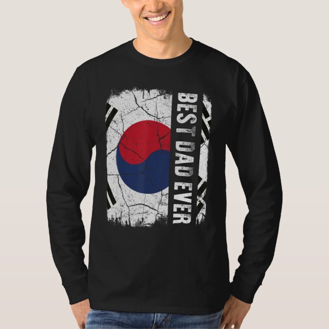 Camiseta Best South Korean Dad Ever South Korea Flag Father (Anverso)