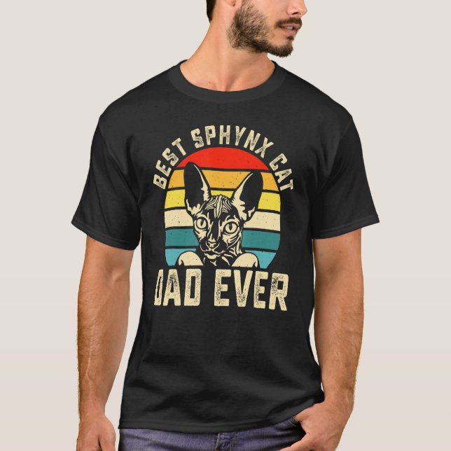 Camiseta Best Sphynx Cat Dad Ever   Cat   Father Mens (Anverso)