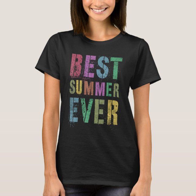 Camiseta Best Summer Ever Camp Last Day Of Vacation Sign Au (Anverso)