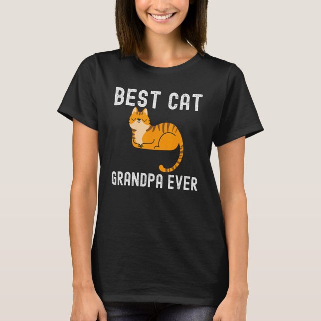 Camiseta Best Tabby Cat Grandpa Ever Father Day (Anverso)