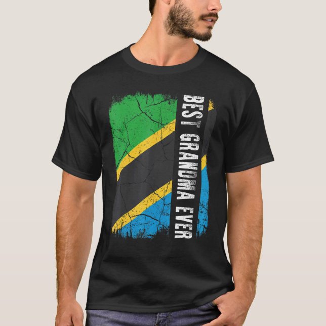 Camiseta Best Tanzanian Grandma Ever Tanzania Flag Mother's (Anverso)
