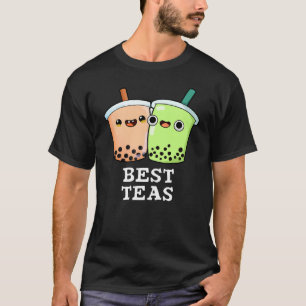 Camiseta Best Teas Funny Besties Boba Tea Pun Dark BG