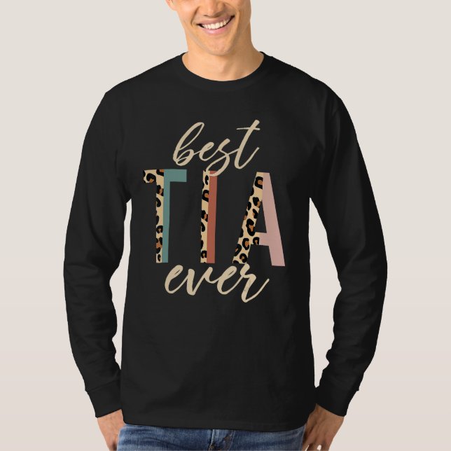 Camiseta Best Tia Ever Gifts Aunt Leopard Print Mothers Day (Anverso)