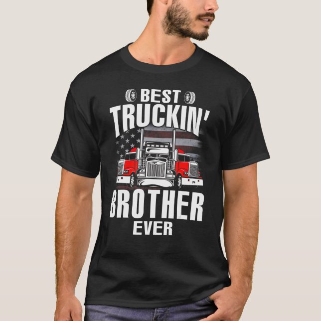 Camiseta Best Truckin' BROTHER Ever USA Flag Father's Day (Anverso)