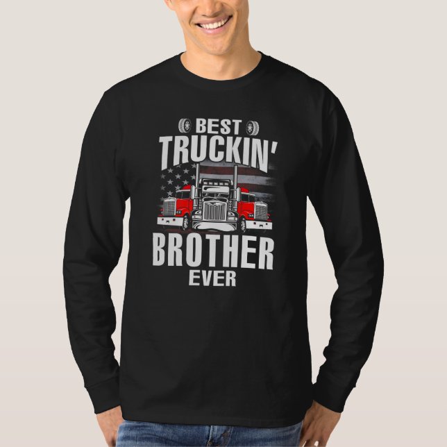 Camiseta Best Truckin' BROTHER Ever USA Flag Father's Day   (Anverso)