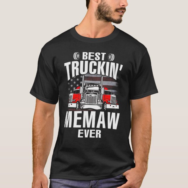 Camiseta Best Truckin' MEMAW Ever USA Flag Father's Day (Anverso)