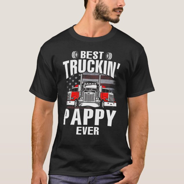 Camiseta Best Truckin' PAPPY Ever USA Flag Father's Day (Anverso)