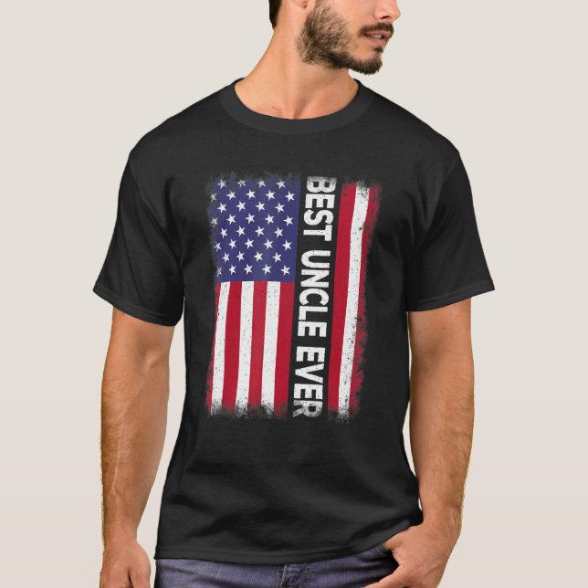 Camiseta Best Uncle Ever   American Flag Patriotic USA (Anverso)