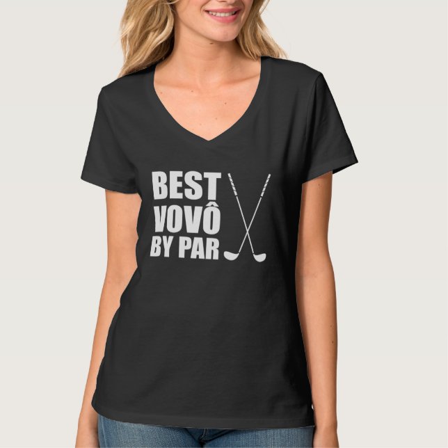 Camiseta Best Vovo By Par Portuguese Grandpa Golfer Pun (Anverso)