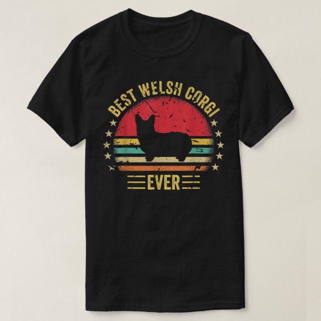 Camiseta Best Welsh Corgi Ever Retro Funny Cute  (Diseño del anverso)