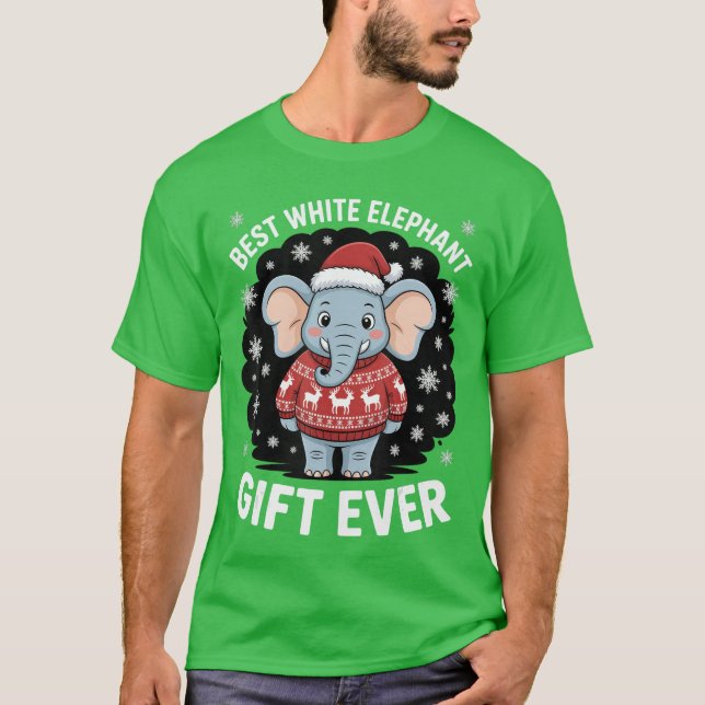 Camiseta Best White Elephant Gamer Funny Christmas Party fa (Anverso)
