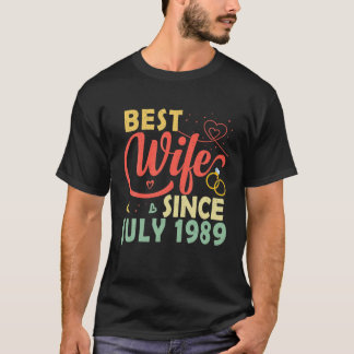 Camiseta Best Wife Since July 1989 33Rd Wedding Anniversary