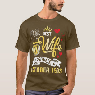 Camiseta Best Wife Since October 1993 Happy Married 29 Year