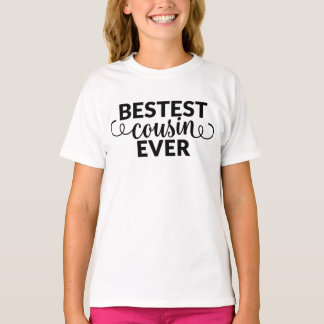 Camiseta Bestest Cousin Ever Girls Shirt with Swirls
