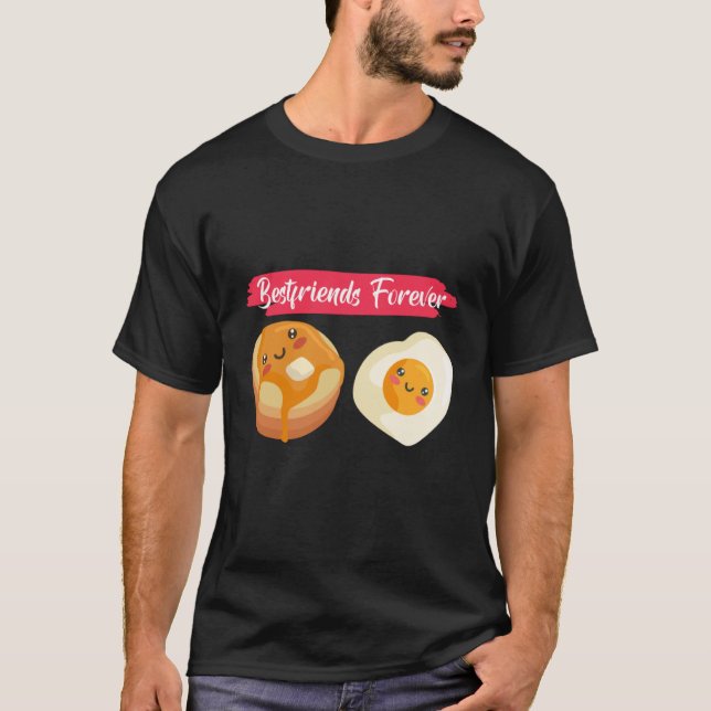 Camiseta Bestfriend Forever Pancakes And Eggs Breakfast Pa (Anverso)