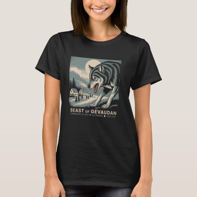 Camiseta Bestia de Gevaudan Cryptid Wolf Francia Folklore (Anverso)