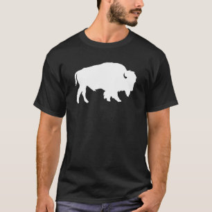 Camiseta Bestia de Silueta de Búfalo Blanco