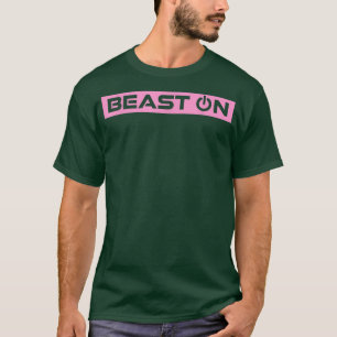 Camiseta Bestia en gimnasio rosa entrenando lema de gimnasi