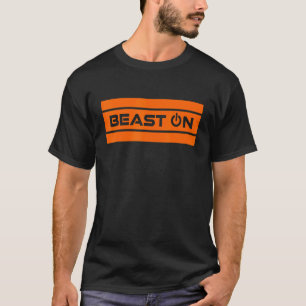 Camiseta Bestia En Naranja Moderno Fitness Sencillo Gimnasi