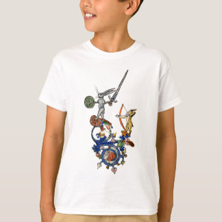 Camiseta BESTIARIO MEDIEVAL EXTRAÑO,Conejos asesinos con es