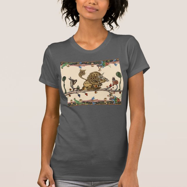 Camiseta BESTIARIO MEDIEVAL HACIENDO MÚSICA MÚSICA Violinis (Anverso)