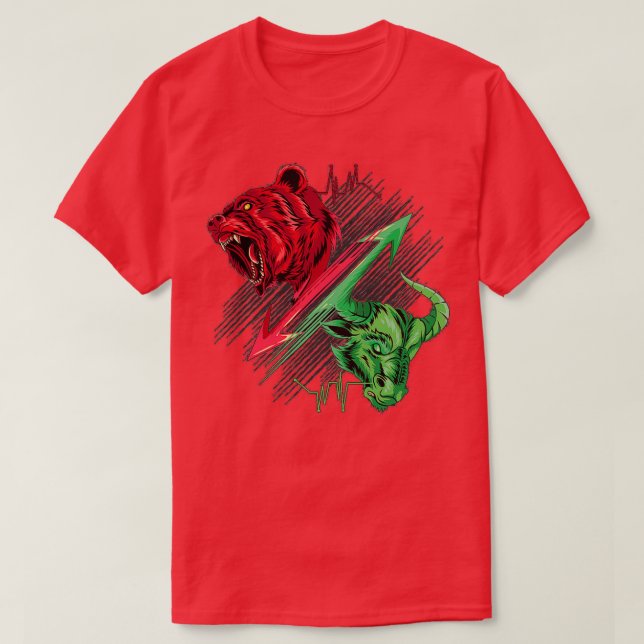 Camiseta bestias y alzas en la ciencia del mercado de valor (Diseño del anverso)