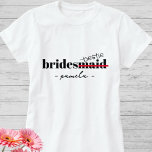 Camiseta Bestie Bridesmaid Bachelorette<br><div class="desc">Haz de tu fiesta de novias algo especial con nuestra camiseta personalizada Bestie. Muestra tu estado de mejor amigo y camisetas de rock en la fiesta de la soltera. ¡Ideal para una celebración boda de moda y divertida!</div>